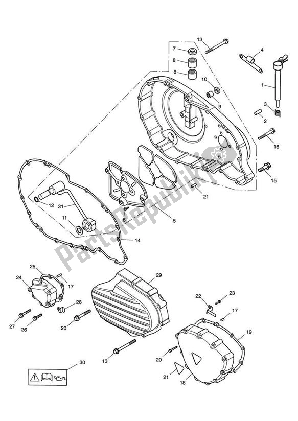 Alle onderdelen voor de Motorkappen van de Triumph America Carburettor 790 2002 - 2007